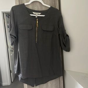 Ellen Tracy Linen Gray Size M Top